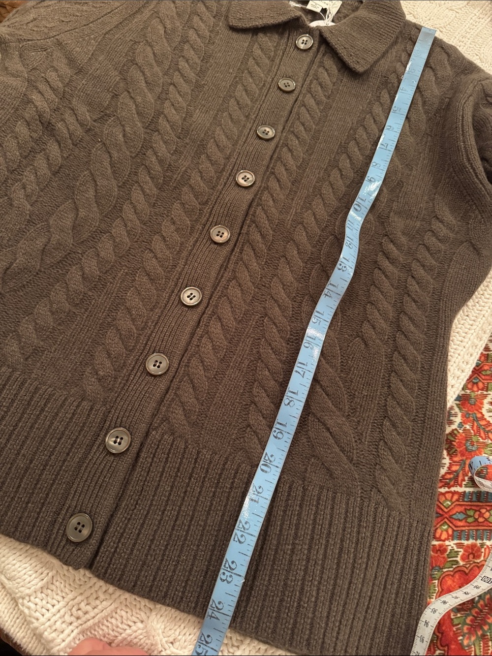 J.Crew Collection cashmere twisted cable-knit cardigan CR218 - Picture 12 of 15